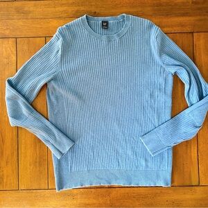 VTG Gap Knit Sweater Mens Ribbed Chunky Knit Blue Minimalist Y2K Size L Cotton
